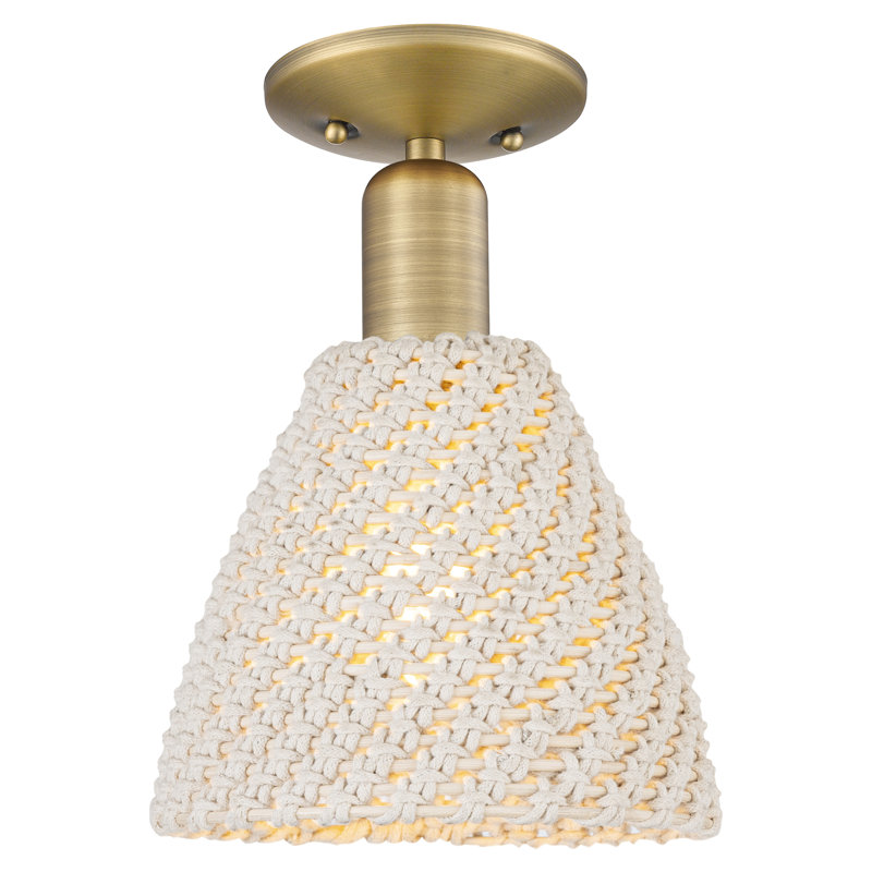 Downtown Urban - Bonifacio - 1 Light Semi-Flush Mount , Brushed Brass, 7.5" Body Width