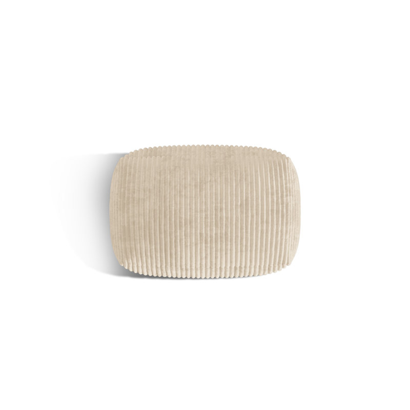 Carlens 65cm Wide Solid Colour Pouffe Ottoman, Light Beige