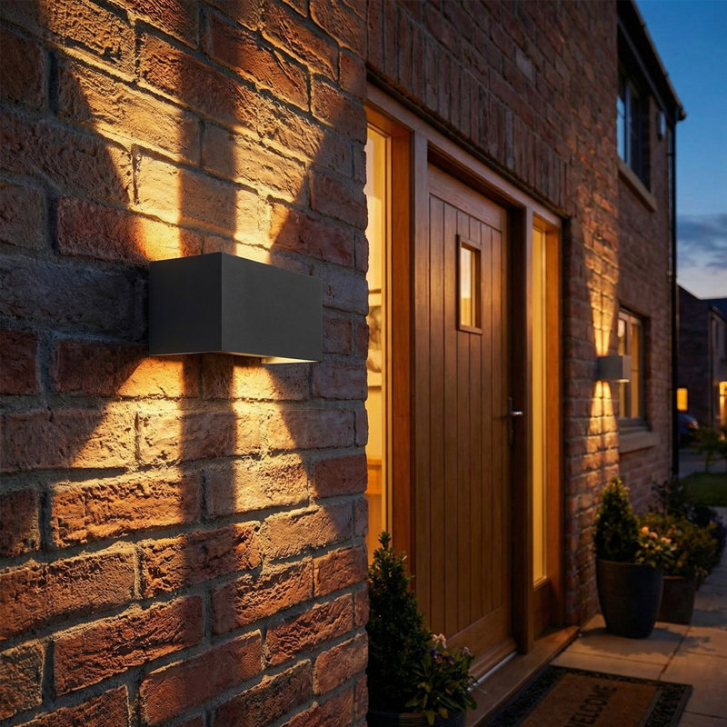 Outdoor Integrated LED Adjustable Beam Up & Down Wall Light, Anthracite