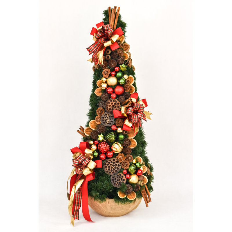 Natale Artificial Pine Christmas Tree, 3.61ft H x 1.48ft W x 1.48ft D