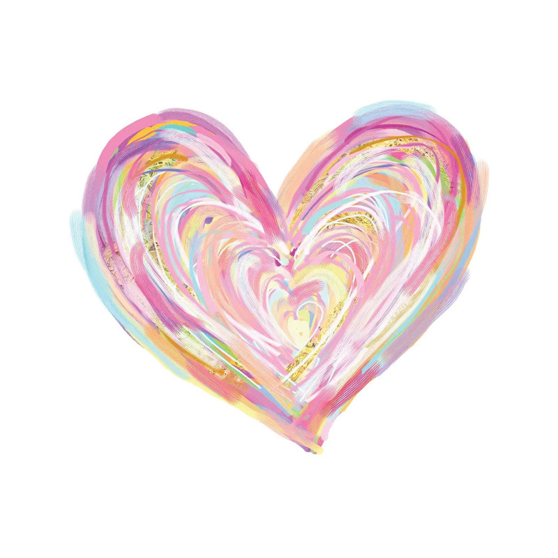 «Valentine's Day Colorful Heart» par Ephrazy, impression sur toile tendue, H 12 po x l 12 po x P 0,75 po