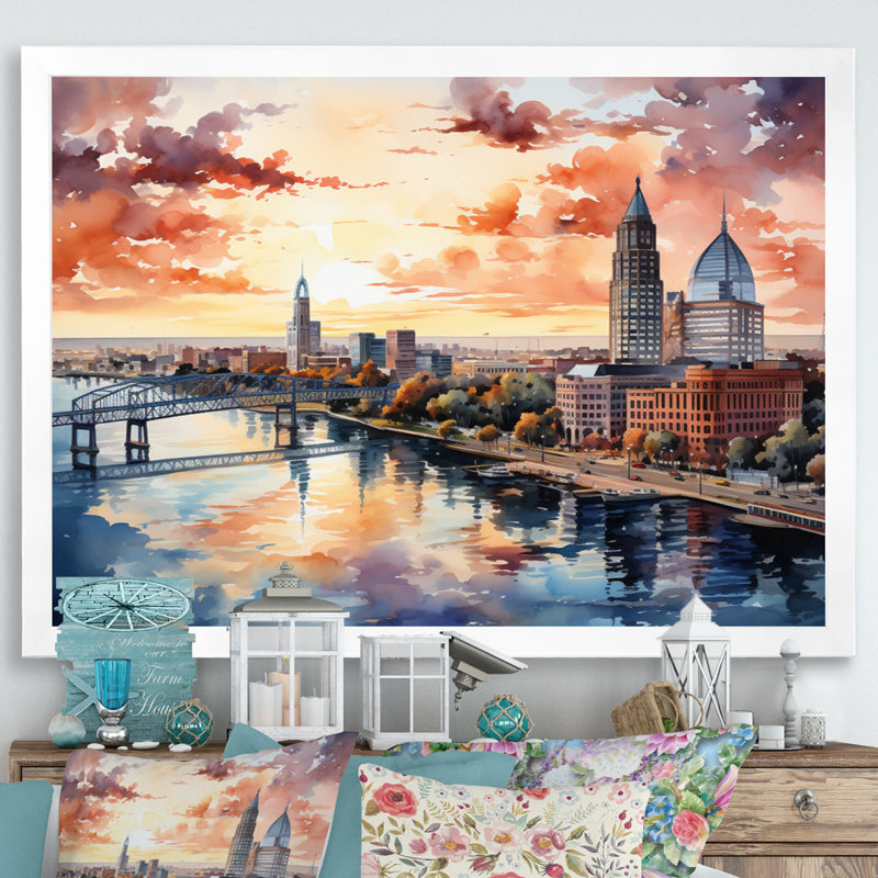 «Jacksonville Bay Florida V», reproduction sur toile, H 34 po x l 44 po x P 1,5 po, Cadre photo blanc