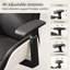 Fauteuils de direction ergonomiques en cuir PU noir, dossier haut, coque laquée blanche, accoudoirs réglables en 4D, dossier inclinable et pivot à 360°.