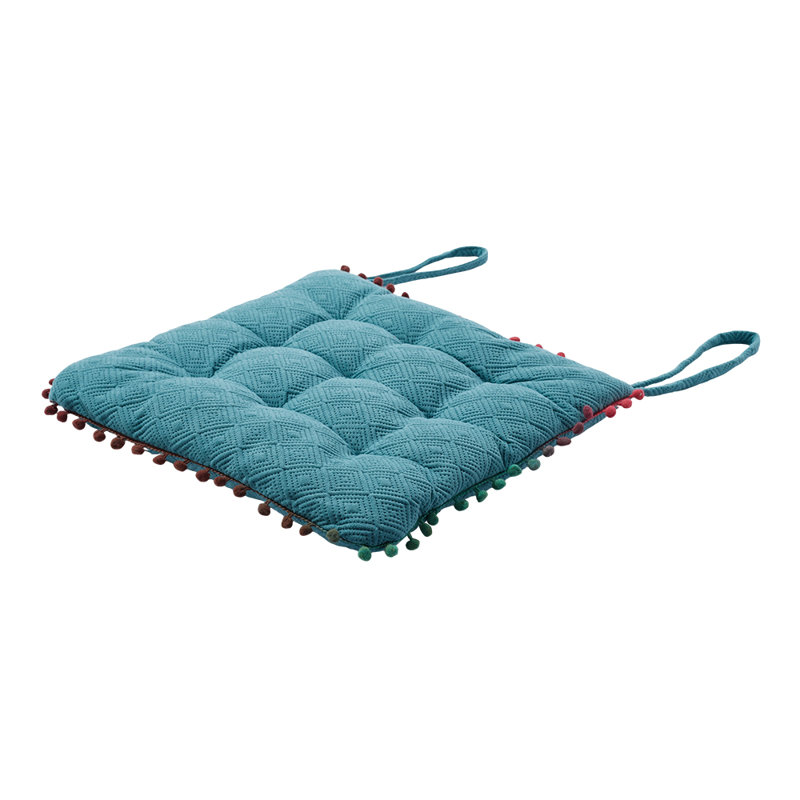 Square Dining Chair Cushion, Peacock Blue