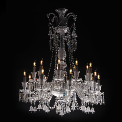 Roder 18 - Light Glass Dimmable Tiered Chandelier