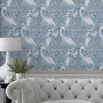 Tregaron Midnight Blue Removable Wallpaper