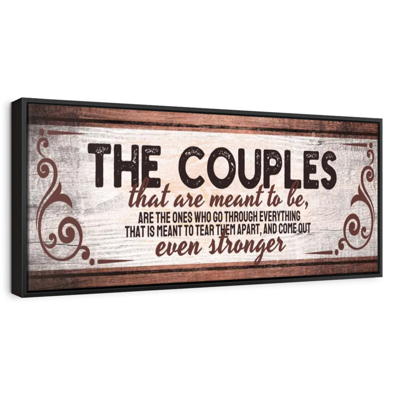 Plaque murale The The Couples, 57 po x 19 po, Cadre flottant noir