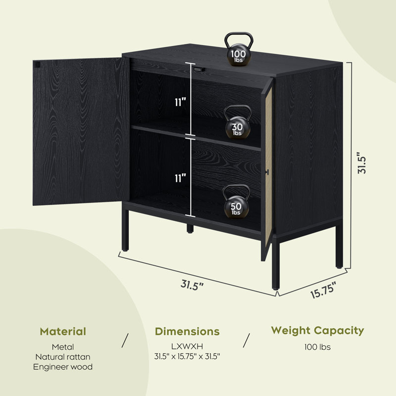 Chasen 31.5'' Sideboard, Black
