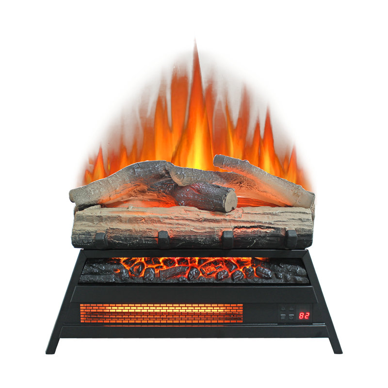 23" 3D Log Set Electric Fireplace Insert with Infrared Heating