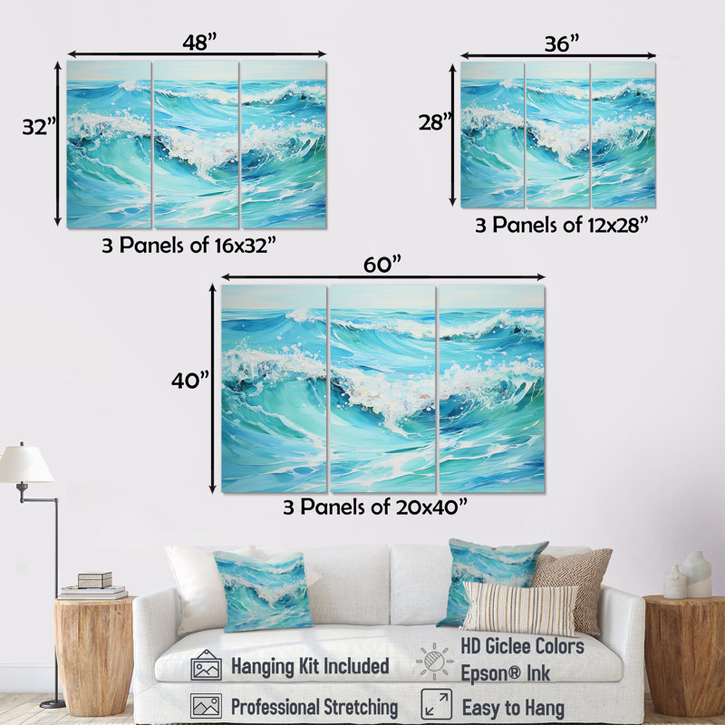 Ensemble de salon Ocean Charm, Toile tendue, H 32 po x l 48 po x P 1 po