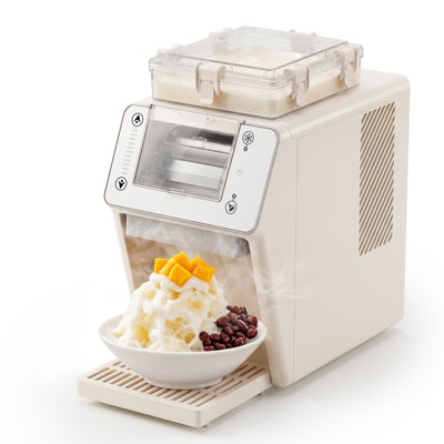 Machine à neige fondue neige glacée pour la maison, machine à granité compacte et machine à boisson glacée à 8 vitesses, rasoir à lait professionnel avec mode de nettoyage automatique pour les granités, les frappes et les margaritas, blanc crème