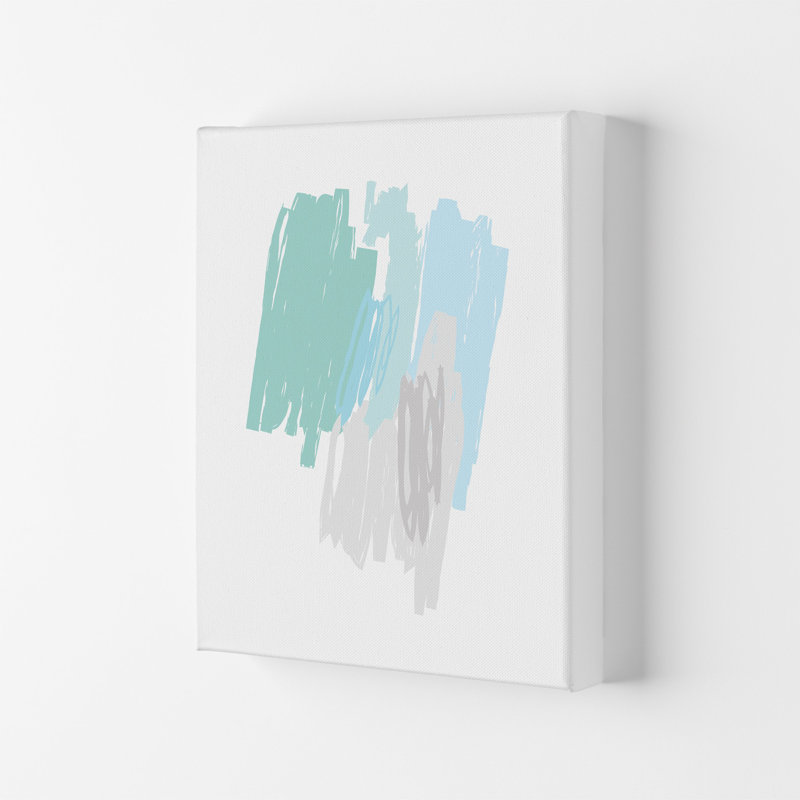 Mint Scribbles Drawings by Pixy Paper - Print, Wrapped Canvas, 42cm H x 29.7cm W x 4cm D