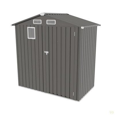 6X 3.6FT Metal Outdoor Storage Shed, Tool Shed With Peaked Roof Watertight With Clear Window And Lockable Door Compact Metal Tool Room For Garden, Backyard, Patio, Sundries And Bike Storage
