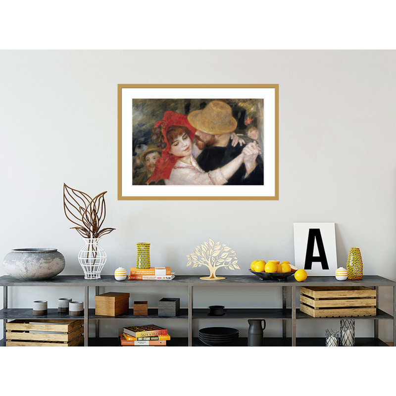 Détail du couple dansant du Bal a Bougival par Pierre-Auguste Renoir, impression giclée encadrée, H 29,92 po x l 41,5 po