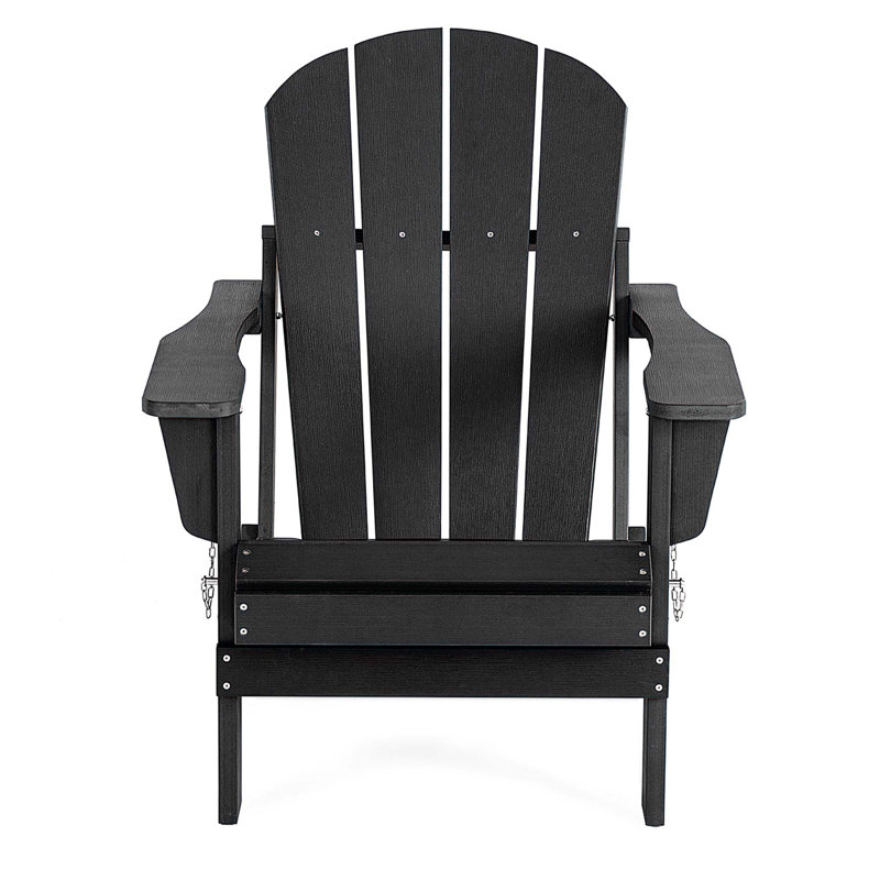 Chaise Adirondack pliante en plastique Hyginos, Noir