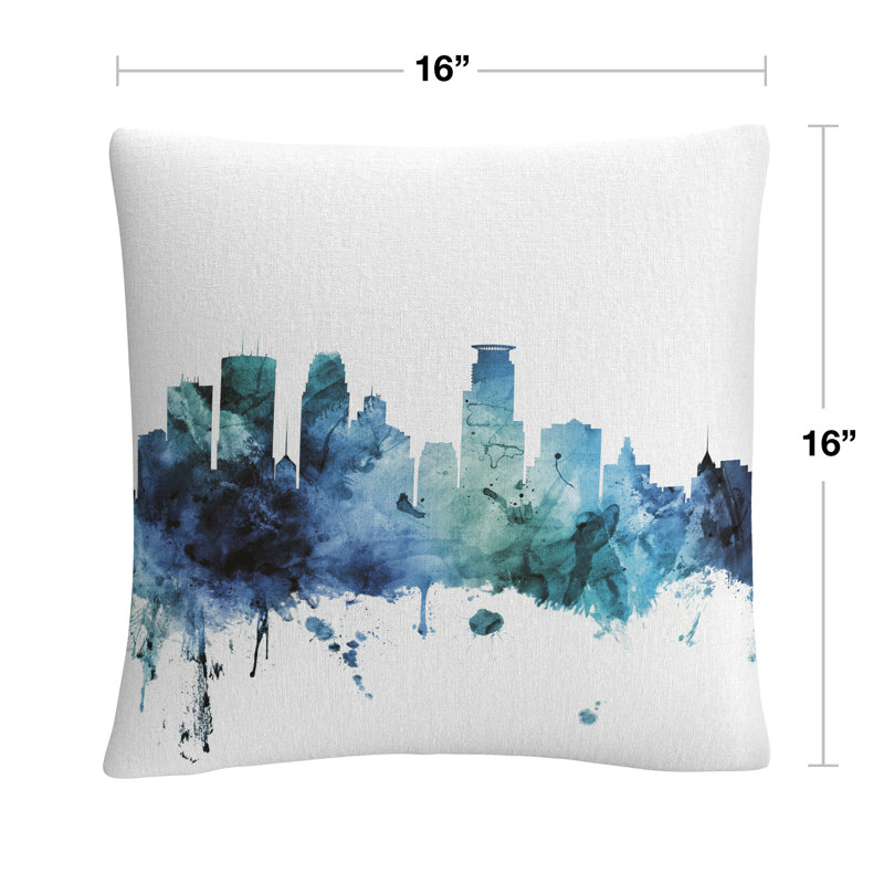 Michael Tompsett ''Mekhia'' 16 X 16 Decorative Throw Pillow, White/Blue/Black