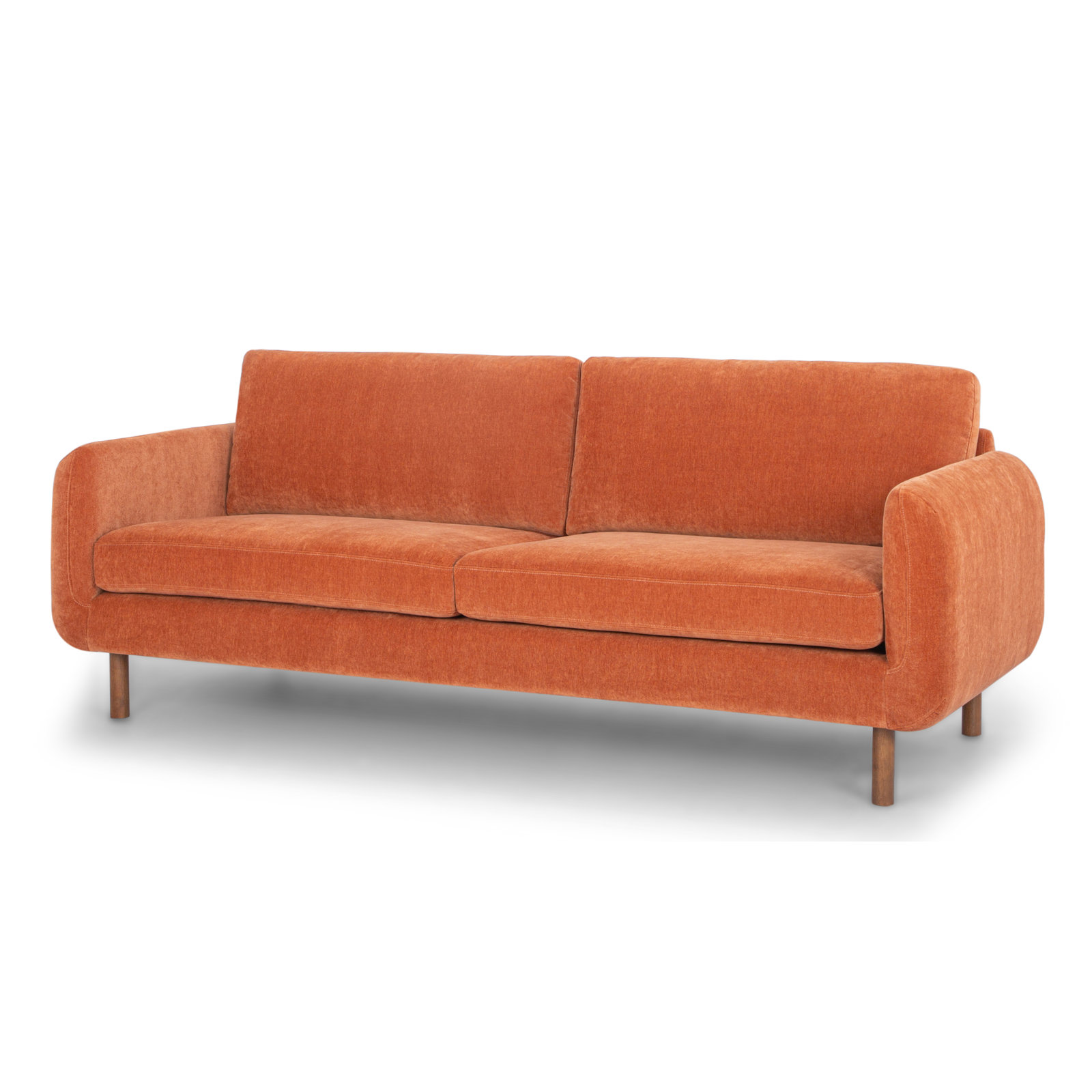 Leno 86" Upholstered Sofa, Rust Performance Chenille