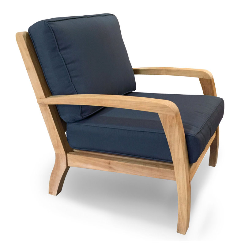Chaise de patio d'extérieur à siège profond Somerset, Sunbrella® bleu marine