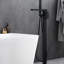 Single Handle Bathtub Faucet With Hand Shower - Matte Black, Corrosion , Metal Material Black Lever Handle, Stainless Steel Hose, Resistance