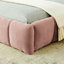 Très grand lit tapissier épais en chenille - plateforme moderne avec tête de lit rose sans sommier tapissier (tissu élégant et 88,5 po x 85,5 po x 24 po)