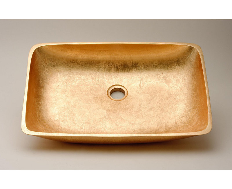 Vetro Freddo 20.5'' L Bathroom Sink, Gold Leaf