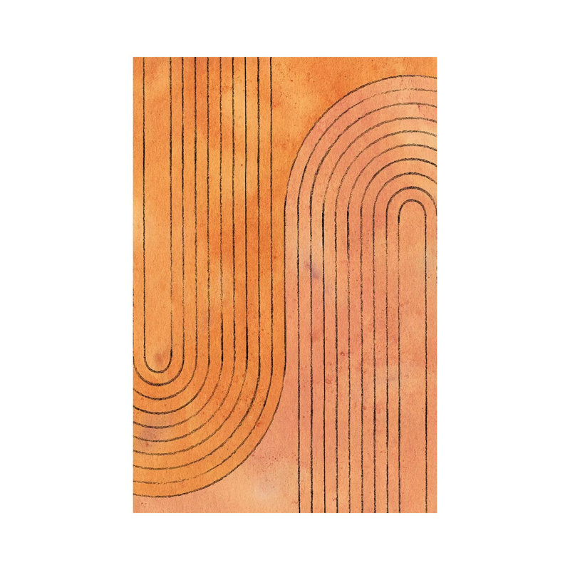 Burnt Orange Arches - Painting on Canvas, 30.48cm H x 20.32cm W x 1.91cm D, Wrapped Canvas