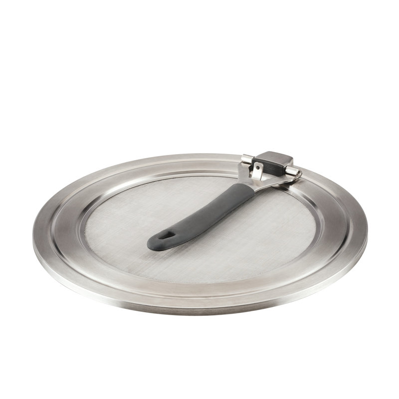 Circulon Universal Splatter Guard Mesh Grease Cover For Pots And Pans Protects Stove, Countertop, And Kitchen From Oil When Frying, 13 Inch, Stainless Steel
