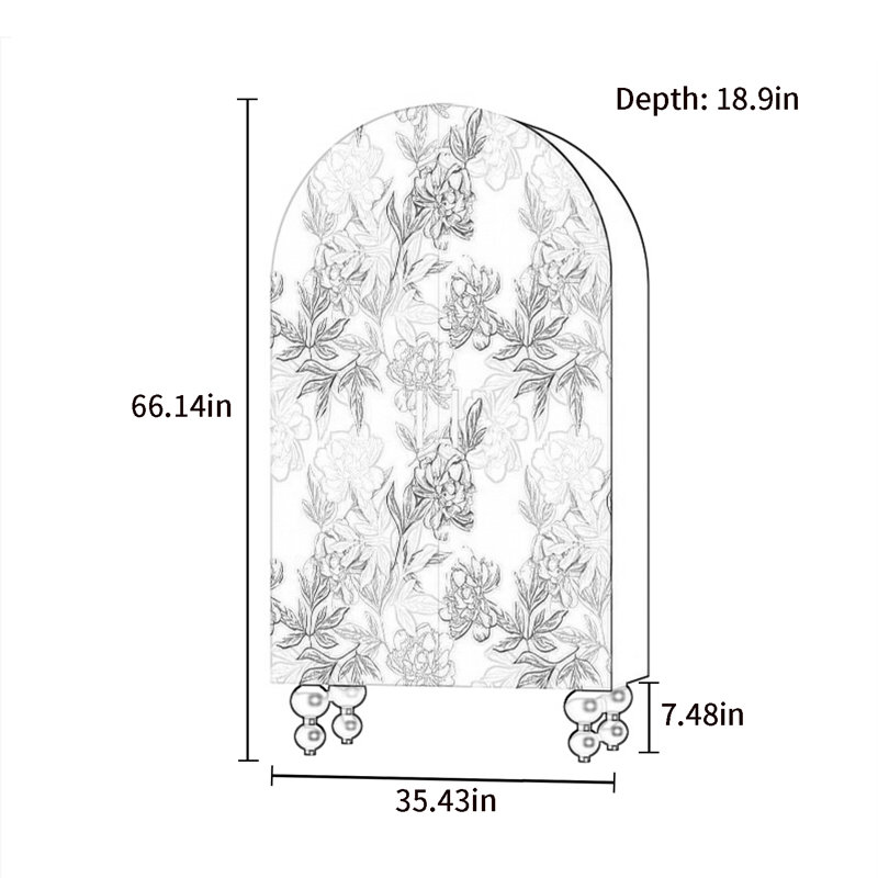 Armoire-penderie moderne à double porte arquée, Ivoire blanc
