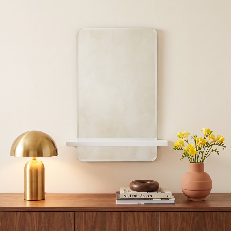 Donato NA Mirror with Shelves, White