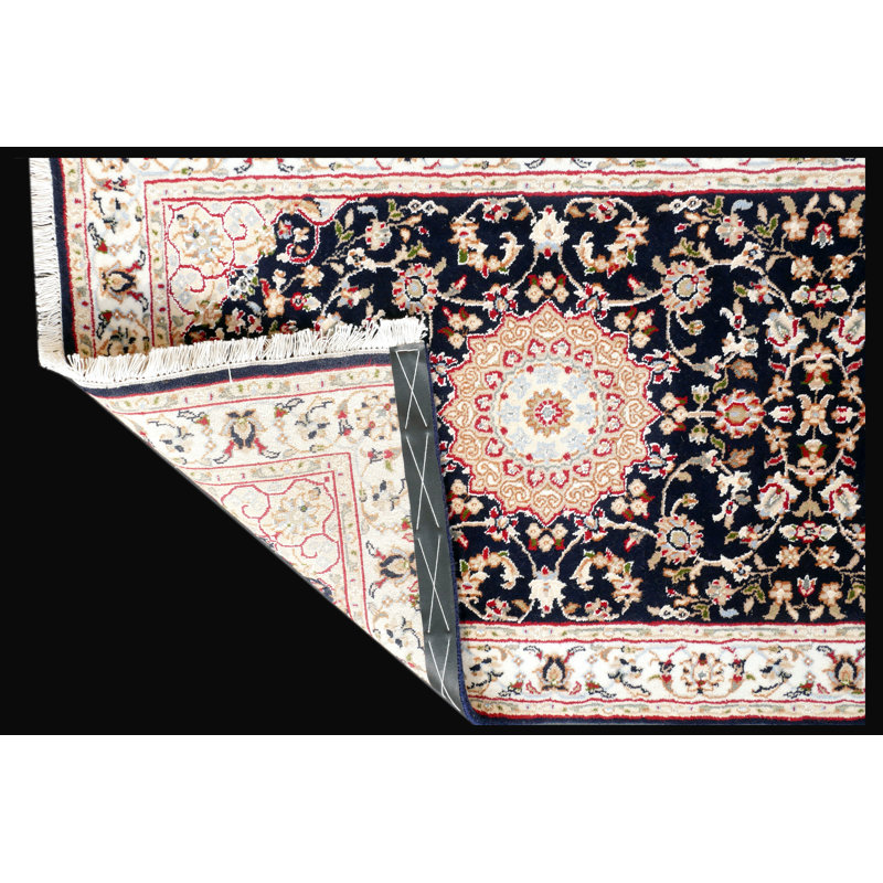 Hand-Knotted High-Quality Black, Red, and Cream Runner
