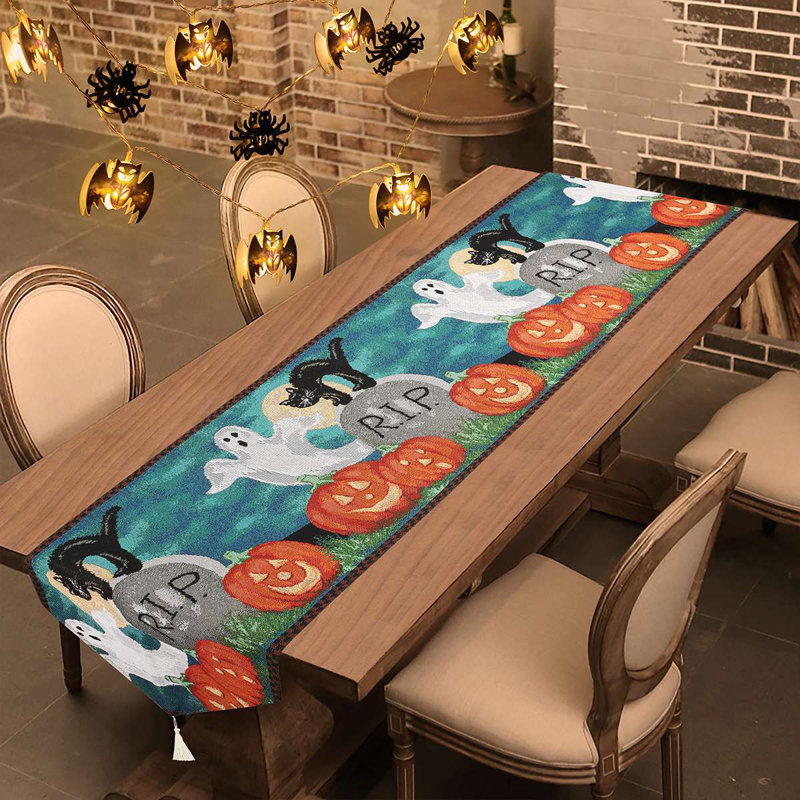 Milana Rectangle Halloween Polyester Table Runner