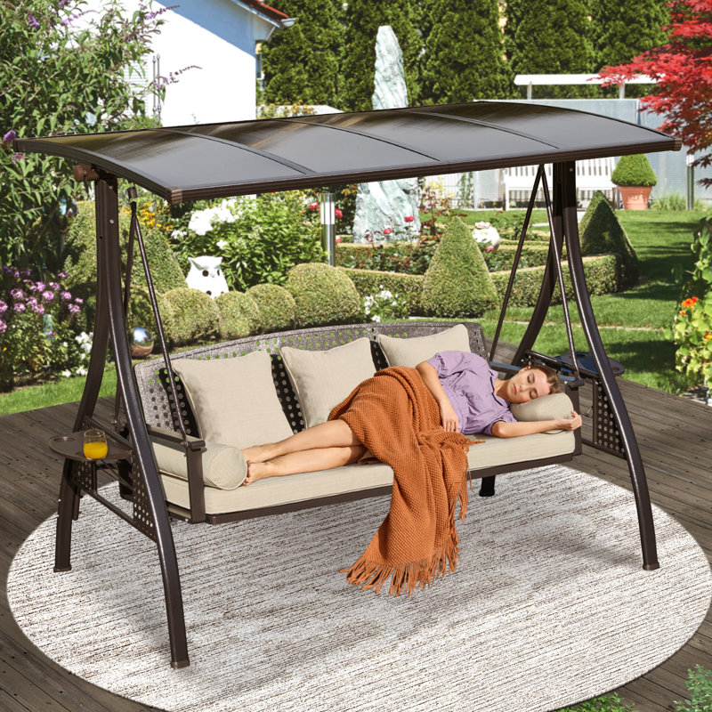 Balançoire pour patio Arlmont & Co., Crème