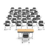 Novelty 26 Person Flip Top 22'' L Modular Training Table and Chair Set with Casters and Modesty Panel