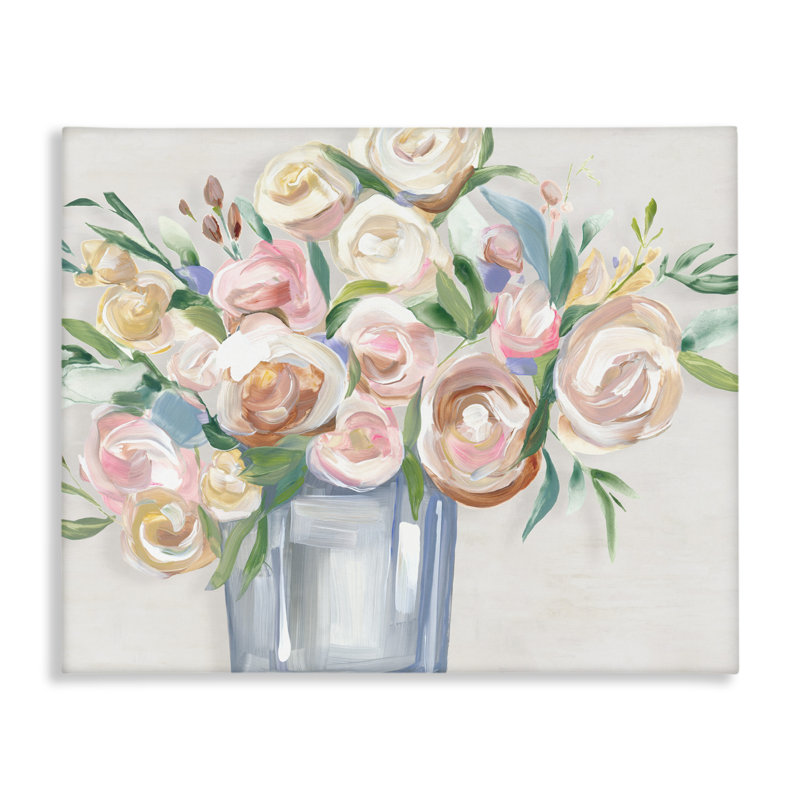 Blissful Blooms in Vase Canvas, design par Hannah Dawson, H 16 po x l 20 po