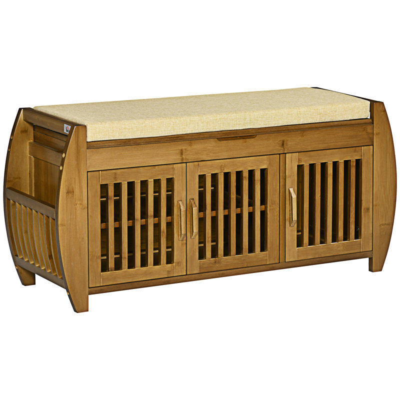 Shoe Bench With Storage Cabinets