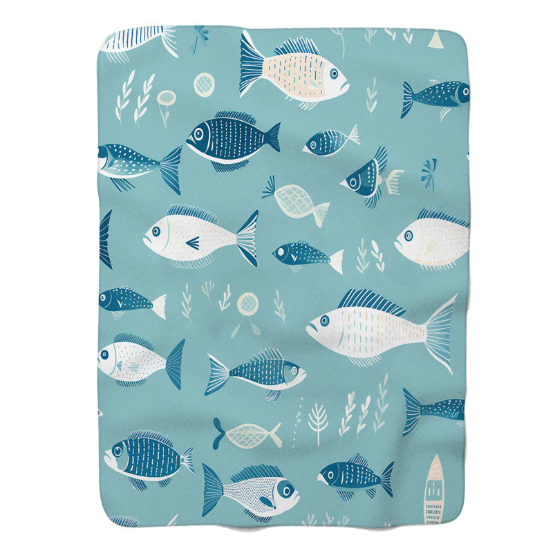Poisson Tranquil - couverture de qualité supérieure 1 pièce, Lit simple
