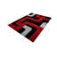 Tapis géométrique moderne RugGuy - Chemins rouges et noirs - pour salon, salle à manger - 160 x 220 cm, ne peluche pas, facile à nettoyer-734203110