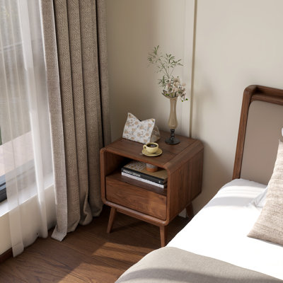 42 cm W Solid Wood Bedside Table