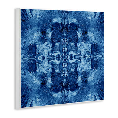 Art mural bleu à motif de miroir par El Perkin