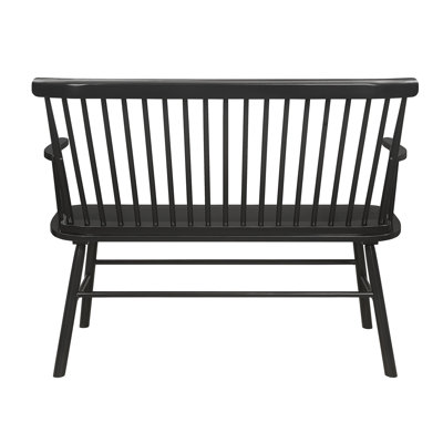 Black Wood Chair For Interior With Spindle Back Detail Bench Decoration