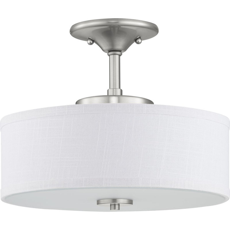 Tambour simple à 1 lumière Seawright, Nickel brossé