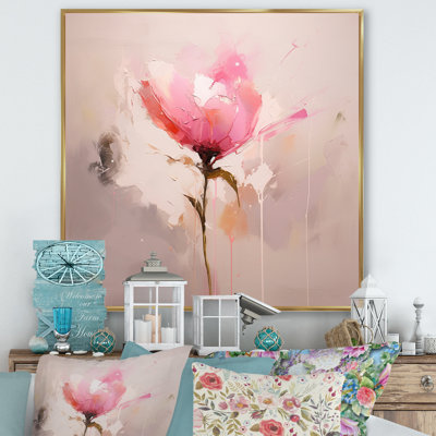" Coral Elegance Single Pink Rose Blossoming "