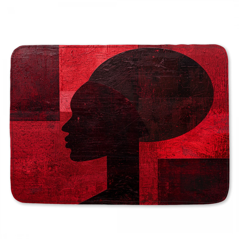 Tapis de bain rouge Silhouette, L 34 po x L 21 po