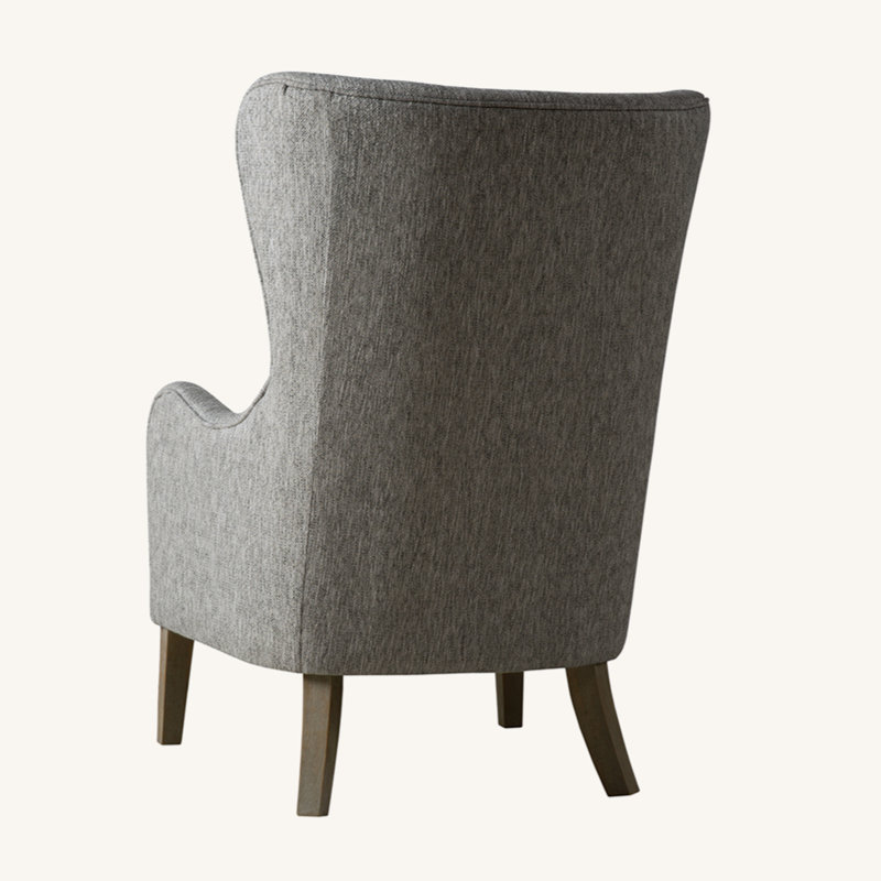 Chaise avec accoudoirs recouverts de tissu d'ameublement, Gris, Tissu gris