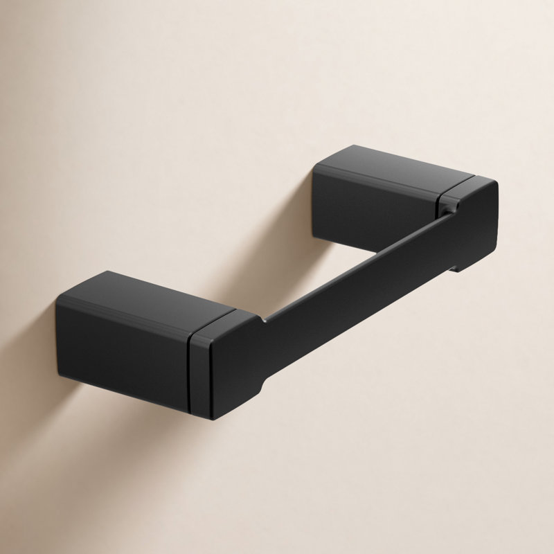 90 Degree 24" Wall Mounted Towel Bar, Matte Black, 8.3"