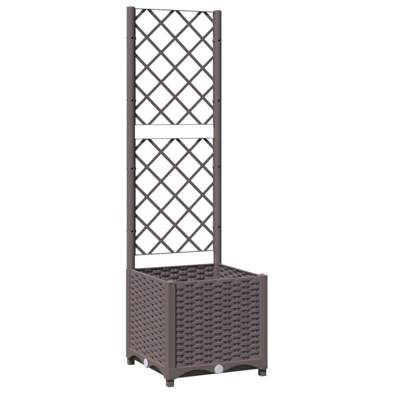 Pot à fleurs avec treillis 15,7 po x 15,7 po x 53,5 po Ebern Designs Ebern, Brun