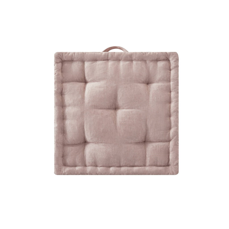 Poly Chenille Square Floor Pillow Cushion-24x24", Blush