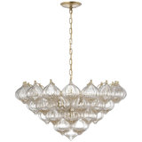 Julie Neill Caselli 36" Basket Chandelier with Clear Glass