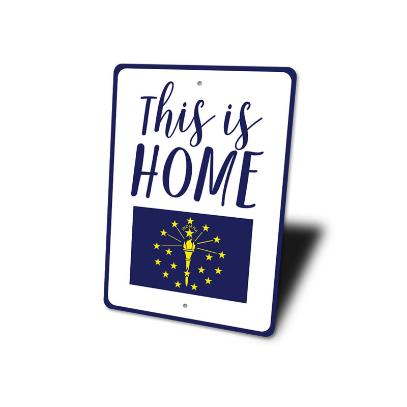 Plaque en aluminium Indiana Home, H 18 po x l 12 po x P 0,06 po
