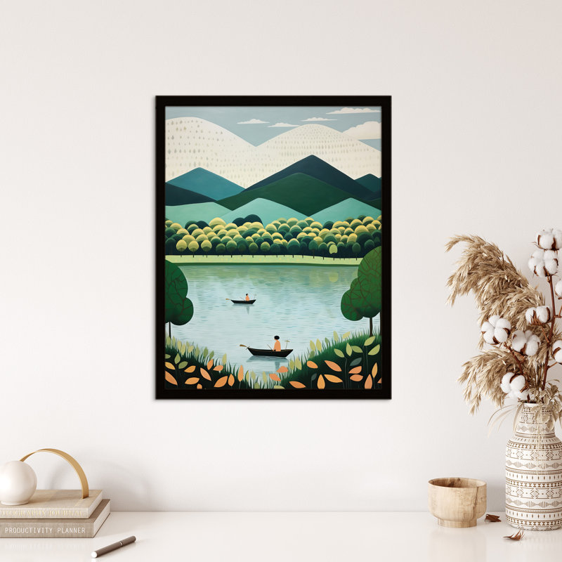 The Boating Lake Scenic Boat Ride In Tranquil Waters - Single Picture Frame Print